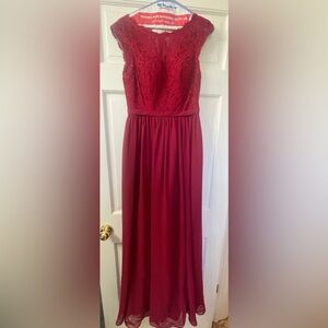 Elegant Burgundy Lace Dress